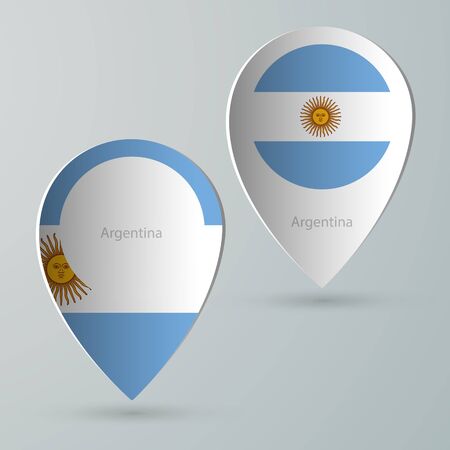 paper of map marker for maps and navigators argentinaのイラスト素材