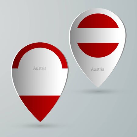 paper of map marker for maps and navigators austriaのイラスト素材