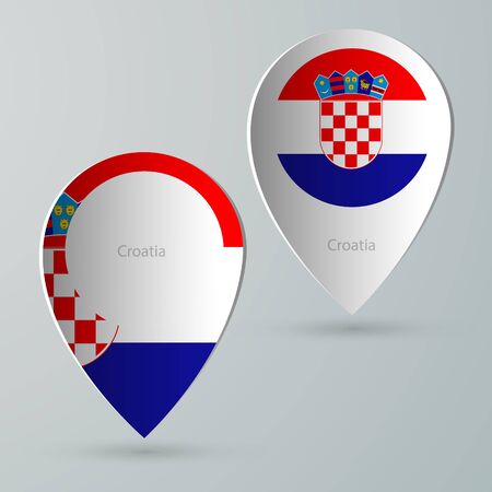 paper of map marker for maps and navigators croatiaのイラスト素材