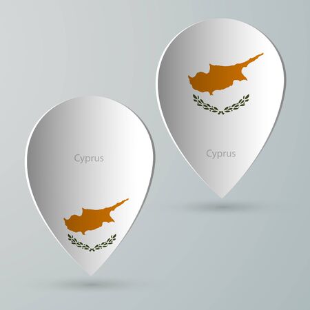 paper of map marker for maps and navigators cyprusのイラスト素材