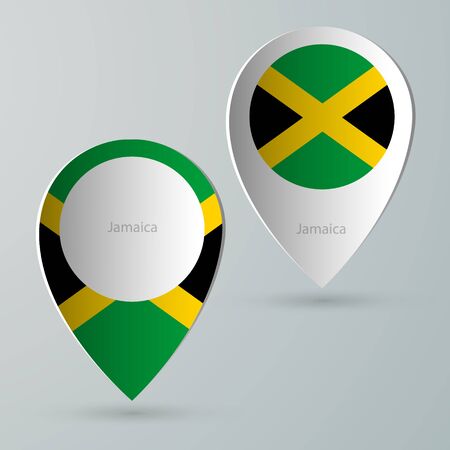 paper of map marker for maps and navigators jamaicaのイラスト素材