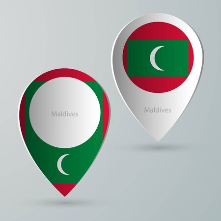paper of map marker for maps and navigators maldivesのイラスト素材