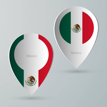 paper of map marker for maps and navigators mexicoのイラスト素材