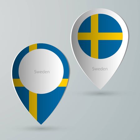 paper of map marker for maps and navigators swedenのイラスト素材