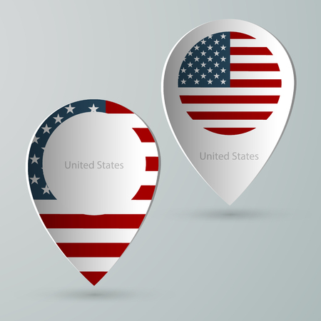 paper of map marker for maps and navigators united statesのイラスト素材