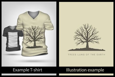 example illustration on a T-shirt. tree branchesのイラスト素材