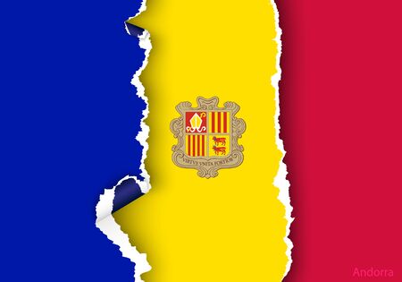 design flag from torn papers with shadowsのイラスト素材