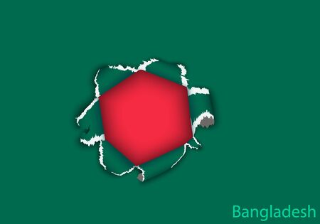 design flag from torn papers with shadowsのイラスト素材