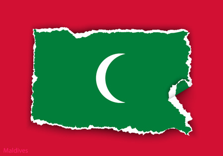 design flag from torn papers with shadowsのイラスト素材