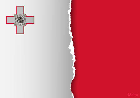 design flag from torn papers with shadowsのイラスト素材