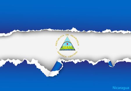 design flag from torn papers with shadowsのイラスト素材