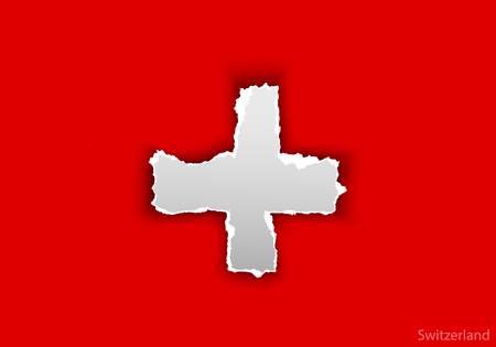 design flag from torn papers with shadowsのイラスト素材