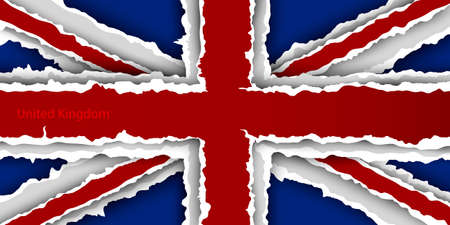 design flag from torn papers with shadowsのイラスト素材