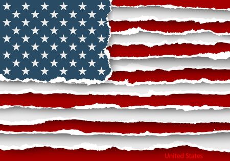 design flag from torn papers with shadowsのイラスト素材