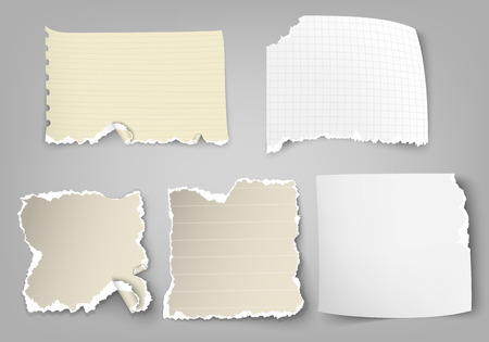 vector set of tear-off paper with ragged edgesのイラスト素材