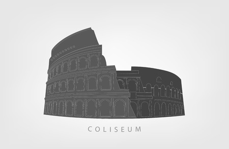 illustration of Roman Colosseum isolated on white backgroundのイラスト素材