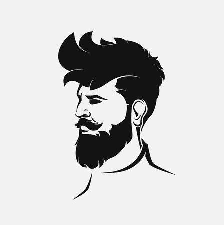 hipster male figure with beard and hairのイラスト素材