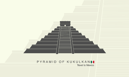The Mayan pyramid of Kukulkan in Mexicoのイラスト素材
