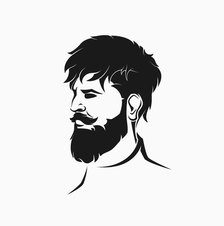hipster male figure with beard and hairのイラスト素材