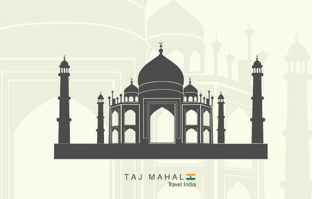 Illustration of isolated the Taj Mahal in Indiaのイラスト素材
