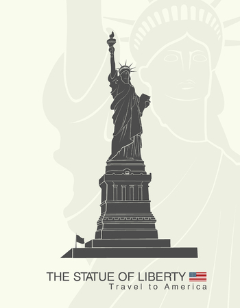 Statue of Liberty. New York landmark. American symbol. flat silhouetteのイラスト素材