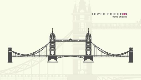 isolated figure of the tower bridge in Londonのイラスト素材