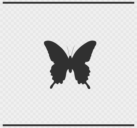 butterfly icon black color on transparentのイラスト素材