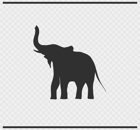 elephant icon black color on transparentのイラスト素材