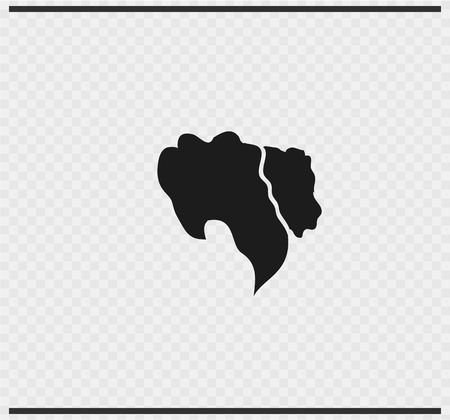 hairstyle icon black color on transparentのイラスト素材