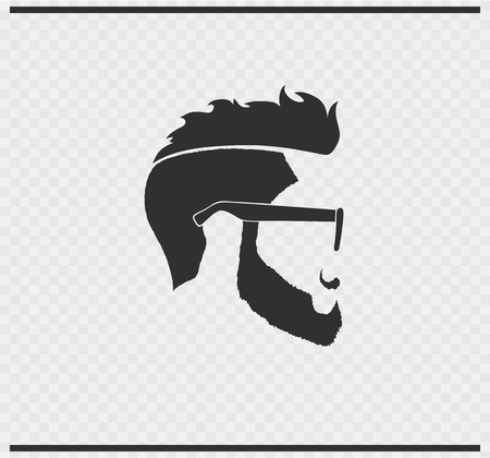 hairstyle icon black color on transparentのイラスト素材