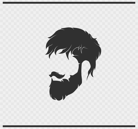 Hairstyle icon black color on transparentのイラスト素材