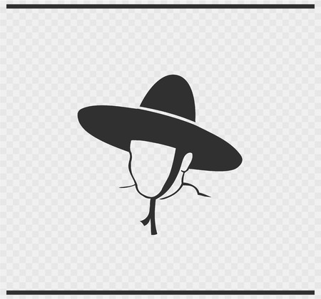 mexicano icon black color on transparentのイラスト素材