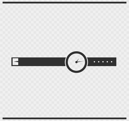 wrist watch icon black color on transparentのイラスト素材