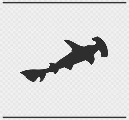 fish icon black color on transparentのイラスト素材