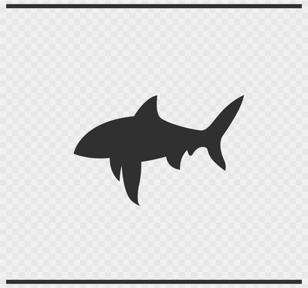fish icon black color on transparentのイラスト素材
