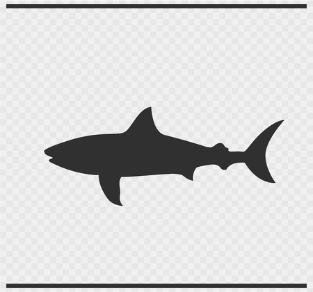 fish icon black color on transparentのイラスト素材