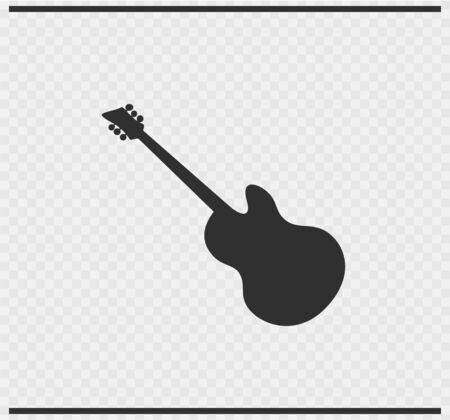 guitar icon black color on transparentのイラスト素材