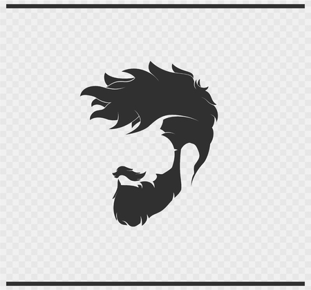 hairstyle icon black color on transparent backgroundのイラスト素材