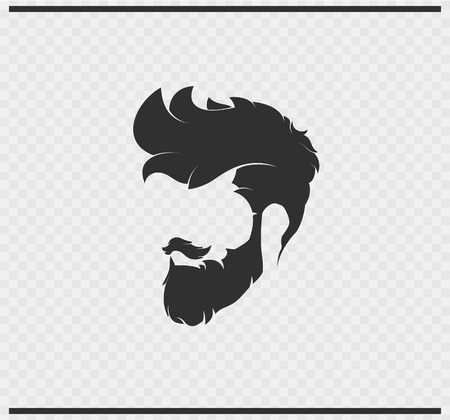 Hairstyle icon black color on transparent backgroundのイラスト素材