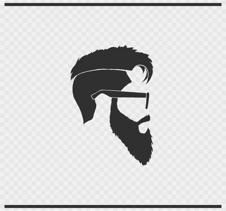 hairstyle icon black color on transparent backgroundのイラスト素材