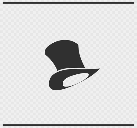 hat icon black color on transparent backgroundのイラスト素材