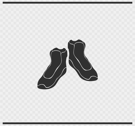 Sneakers icon black color on transparent backgroundのイラスト素材