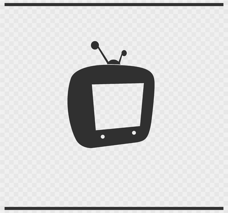tv icon black color on transparent backgroundのイラスト素材