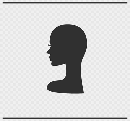 Head icon black color on transparent backgroundのイラスト素材
