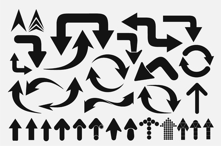 isolated vector set of arrows and pointersのイラスト素材