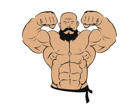 torso of an athlete on a white backgroundのイラスト素材