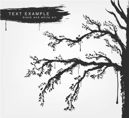 figures trees in grunge style colorsのイラスト素材