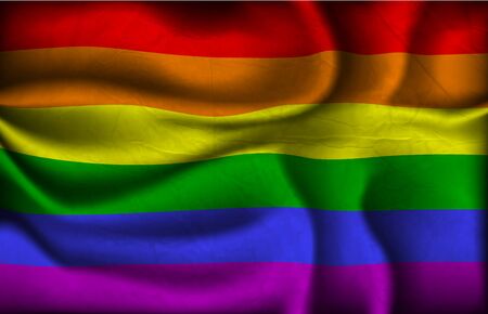crumpled Rainbow flag of the LGBTのイラスト素材