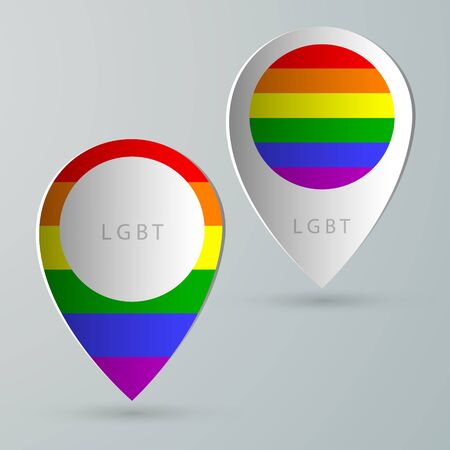 paper of map marker for maps and navigators LGBTのイラスト素材