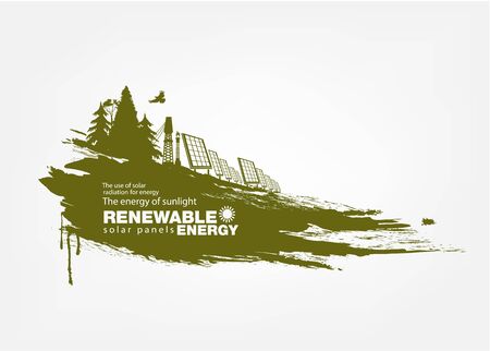 Abstract isolated texture grunge solar panels Renewable energyのイラスト素材
